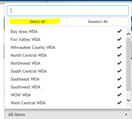 display first dropdown on query tool