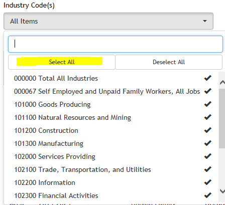 display first dropdown on query tool